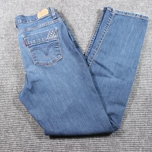Levi’s 512 Jeans Womens 12 Blue Straight Leg Mid Rise Stretch Studded